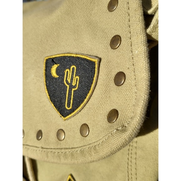 NWT Free People Canvas Patch Backpack Khaki Casual Travel Adventure Boho - Picture 9 of 16